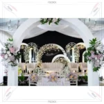 FSDKX White 6pcs for 1 set Pvc Backdrop Wedding Event Stage Arch Backdrop Shower Backdrop Decoration - Image 2