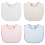 Solid Cotton Bibs Korean Absorbent Saliva Towel Infant Feeding Burp Cloths Waterproof Scarf Snap for Infant Boys Girls