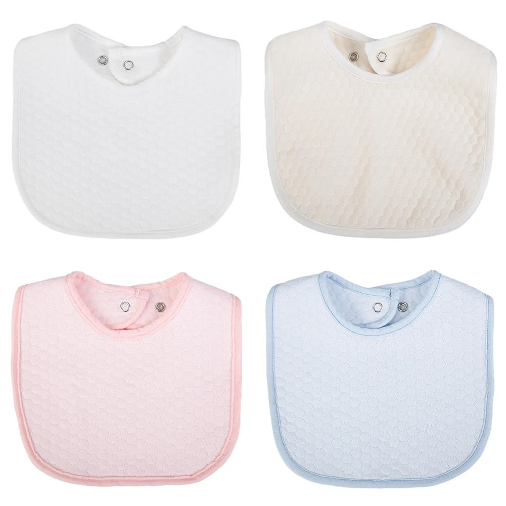 kf-Sbc47a09fd4fc4482b488cf87780ccbd1E Solid Cotton Bibs Korean Absorbent Saliva Towel Infant Feeding Burp Cloths Waterproof Scarf Snap for Infant Boys Girls - Image 1