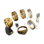 Hot-selling Golden Spade A Ring Ring Men's Lucky Playing Card Jewelry Ring 7-piece Set - Image 5