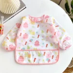 Bibs Cute Colorful Cartoon Waterproof Bib Infant Eating Children Drawing Long Sleeve Apron Self Feeding 0-3 Years - Image 3