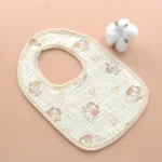 U-shaped Feeding Drool Bib New Infants Soft Cotton Gauze Print Saliva Towel Gauze Burp Cloth For Newborn Toddler Kids Bibs - Image 6