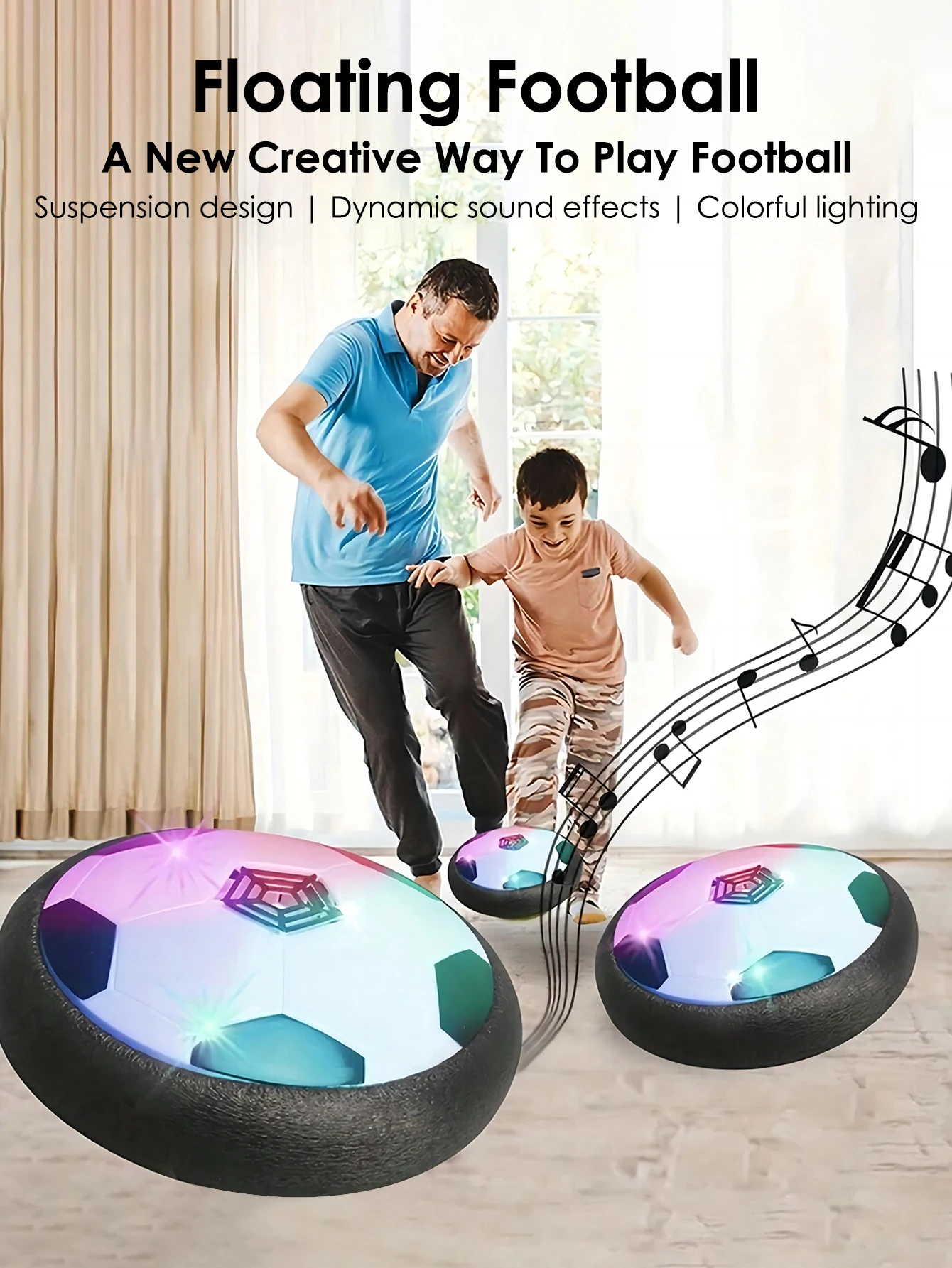 kf-Sbf13586d394b4974bdc350e4ba0bc726b 1pcs Floating Football Children's Interactive Football Electric Indoor Parent-child Interactive Sports Toys Creative Sports Toys - Image 1