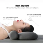 Neck Roll Pillows for Pain Relief Sleeping with Heating and Traction Function Ergonomic Contour Side Sleeper Pillow Cement Gray - Image 4