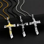 Vintage Jesus Cross Pendant Men and Women Amulet Necklace Catholic Christian Religious Prayer Jewelry Gift - Image 6