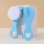 Infant Hairbrush Set with Soft Plastic Long Handle And Bear Design Comfortable Hair Care Tool for Bath Time And Travel - Image 5