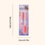 54DF Bottle Cleaning 3PCS Silicone Brushes Long Handle Detachable Straw Nipple Cleaners for Feeding Bottles - Image 6