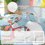 Cozy Christmas Trees Duvet Cover Set with Snowflakes and Dog, Breathable 4-Piece Bedding for Full Size Beds - Image 2