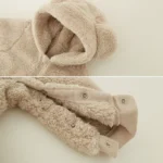 2025 Warm Fleece Hooded Jumpsuits for Autumn Winter Long Sleeve Infant Rompers Newborn Boy Girl Homewear Pajamas - Image 6
