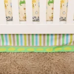 3Pcs Embroidered crib bedding set Crib Sheet Set Nursery Soft Infant Newborn (Comforter Fitted Sheet Crib Skirt) - Image 2