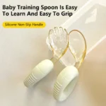 Toddler Cutlery Set Spoons Forks Gum-friendly PPSU Head with Case Self Feeding Training Easy to Silicone Grip Elbow Fork Spoon - Image 2