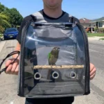 Transparent Breathable Capsule Luggage Carrier Bag Travel Pet Carrier Bird Parrot Backpack with Stand for Parakeets - Image 6