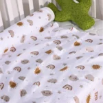 120x110cm Bamboo Cotton Muslin Swaddle Blanket Cute Soft Print Towel Wrap