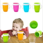 Learning Drinking Cup With Double Handle Flip Lid 360 Degrees Can Be Rotated Leakproof Cup Infants Water Cups Bottle