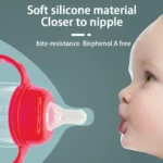 Lightweight and drop-resistant 250ml bottle with cartoon handle and breastmilk silicone nipple, PP bottle for 0-36 babies - Image 3