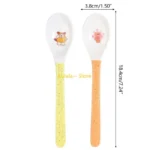 Y4QA Safe Plastic Cartoon Printing Kids Feeding Spoon Children's Long Soup Coffee Spoon Dinnerware Random Color - Image 6