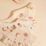 2Pcs Infant Toddler Pure Cotton Lotus Leaf Edge Drool Towel Four Layer Muslin 100% Cotton Printed Bib Newborn Feeding Burp Cloth - Image 3