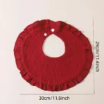 Random 3pc Bibs Infant Burp Cloths Stuff Feeding Drool Bandana Saliva Towel Toddler Ruffle Solid Color Bib Accessories - Image 6