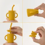 1PC Kids Learn to Drink Cup Portable Cartoon Learning Feeding Straw Cup Food Grade Silicone Water Bottle Children's Tableware - Image 5