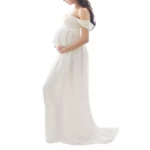 Couple Maternity Photography Dress Props Maxi Maternity Gown Floral dress Fancy Shooting Photo Spring Autumn Pregnant Dresses - Image 2