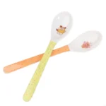 652F Safe Plastic Cartoon Printing Kids Feeding Spoon Children's Long Soup Coffee Spoon Dinnerware Random Color