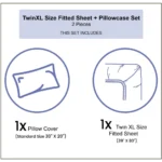 Twin XL Size 2-Piece Dog-Themed Bedding Decor Set – Multicolor, Joyful Canine Puppy&Paw Traces Graphic Design on Blue Background - Image 3