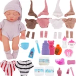 Doll Clothes Hat+Jumpsuit+Socks For 43CM Born Doll 18Inch American Doll Underwear Mini Diaper Toiletries Doll Accessories