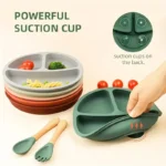 1PCS Sucker Silicone Dining Plate BPA Free Children Dishes Suction Toddle Training Tableware Kids Feeding Bowls Stuff - Image 3