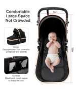 stroller 3 in 1 carriage lightweight stroller for cars with Mommy bag carrier for newborns prams fold - Image 3
