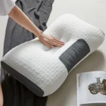 1 Ergonomic 3D SPA Massage Pillow, Providing Neck Support and Comfortable Sleep, All Season Bedding Pillow with White Core - Image 4