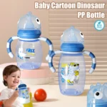 150ml/270ml cartoon bottle, 0-3 years old newborn feeding bottle, drop-proof and leak-proof, food grade safe PP material