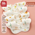 Muslin Drool Bibs for Boys Girls 5 Pcs Adjustable Bibs for Drooling and Teething Summer Soft Cotton Bandana Bibs