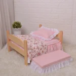 Cute Solid Wood Pet Bed Dog Comfortable Bed Free Full Set of Bedding Pet Supplies Removable and Washable Pet Bed - Image 6