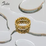 Joolim High End PVD Waterproof&No Fade Fashion Romantic Love Heart Pave Cross Ring for Women Stainless Steel Jewelry Wholesale - Image 3