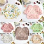 2pcs Cartoon Bibs Waterproof Newborn Bandanas Feeding Burp Cloths Girls Boys Saliva Towel Print Apron