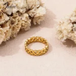 Joolim High End PVD Waterproof&No Fade Fashion Romantic Love Heart Pave Cross Ring for Women Stainless Steel Jewelry Wholesale - Image 4