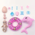 40cm Mermaid Pregnancy Doll Suit Doll Have A In Her Tummy For Doll Fashion Sequin Fishtail Dress Child Educational Toy - Image 6