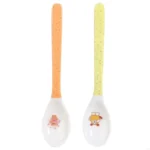 652F Safe Plastic Cartoon Printing Kids Feeding Spoon Children's Long Soup Coffee Spoon Dinnerware Random Color - Image 4