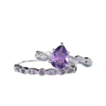 Couple's fashionable purple zircon ring, high-end temperament, love finger, Christmas jewelry gift - Image 5
