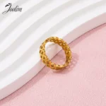 Joolim High End PVD Waterproof&No Fade Fashion Romantic Love Heart Pave Cross Ring for Women Stainless Steel Jewelry Wholesale - Image 5