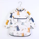 Kids Toddler Long Sleeve Scarf Waterproof Art Smock Feeding Bib Apron Pocket Infant Boys Girls Burp Cloth Bandana Bibs