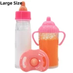 Doll accessories Doll Feeding Bottle Set Care Toy Stroller 2pc Milk And Juice Bottles With Toy Pacifier For Dolls - Image 2