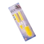 54DF Bottle Cleaning 3PCS Silicone Brushes Long Handle Detachable Straw Nipple Cleaners for Feeding Bottles - Image 3