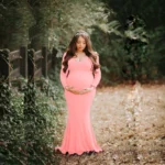 New classic Sexy Maternity Photography Props Maternity Dresses Off Shoulder Maternity for Photo Shoots Women Pregnancy Dresses - Image 3