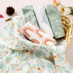 Elinfant 5PCS Bamboo Cotton Muslin Bibs 60x60cm Soft Drool Bibs Comfortable Scarf Burp Cloth