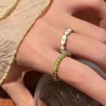 Aesthetic Jewelry Geometric Metal Enamel Open Finger Rings For Women Girl Korean Fashion Gift Lovely Design Hot Sale Accessories