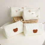 Mommy Diaper Bag Travel Toiletry Makeup Bag Multi Function Storage Organizer with Embroidery Portable Daily Use rips - Image 5