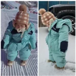 Winter Children Ski Suit Thicken Waterproof Jumpsuit Warm Girl Snow Wear Plus Velvet Infant Clothes Boys Coat 1-5 Year - Image 6
