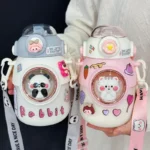 Cute Kids Water Bottles With Straw For Girls Children's 820ml Large Capacity Kawaii Cartoon Student School Travel Water Cup - Image 2