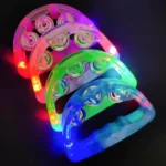 LED Glow Tambourine Noise Maker Club Bar Light Up Handheld Musical Flashing Bells Birthday Shower Gift ni640